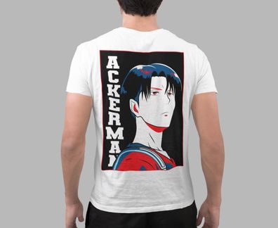 Herren T-Shirt Bio Baumwolle Attack on Titan Levi Ackermann Anime Streetwear
