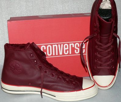 Converse 162436C Chuck 70 HI Echt Leder Schuhe Sneaker Boots 46 Dark Burgundy EG