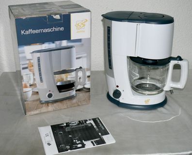Jento GT-CM01 Kaffeemaschine Schwenk Filter 1x4 1,5L Glaskanne 1000W Weiß Grau