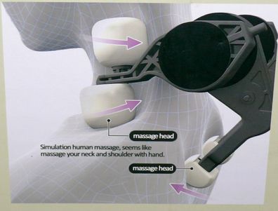3D Human Nackenmassagekissen Massage Schulter Nacken Massage Gerät 25W Black