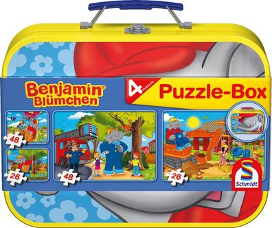 Schmidt Spiele Puzzlekoffer Puzzlebox Benjamin Blümchen 4 Puzzle