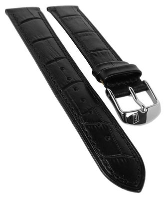 Festina > Uhrenarmband 19mm schwarz Leder Schließe silbern > F16824