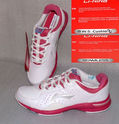 Lining C720 AWS Cushimo Lite Damen Schuhe Seamless Sneaker Pink Weiß 37 UK4