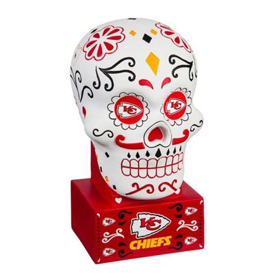 NFL Kansas City Chiefs Sugar Skull Totenkopf Garden Figure Totenschädel Football