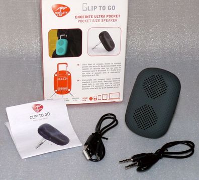 Clip To Go ML306780 Kfz Bluetooth Music Lautsprecher Freisprecheinrichtung Grau
