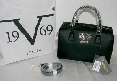 Versace VI20AI0024 Bauletto 19V69 Leder Damen Tasche Henkel Schulter Black Gold