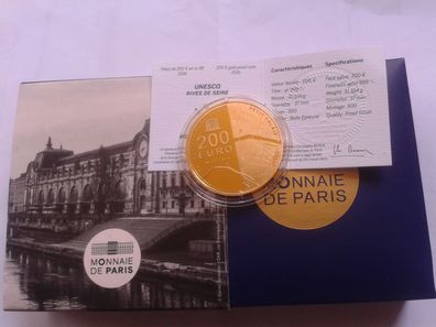 200 euro 2016 PP Frankreich Seine Ufer Unesco 1 Unze Gold 999er