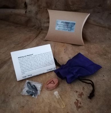 Mojo-Bag Wunscherfüllung Rune Kräuter Heilstein Anleitung Ritualset