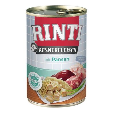 RINTI - Kennerfleisch ¦ Pansen - 24 x 400g ¦ nasses Hundefutter in Dosen