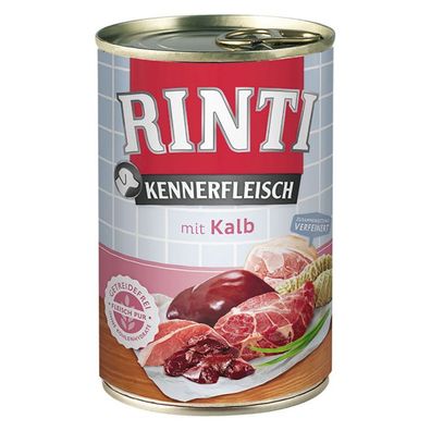 RINTI-Kennerfleisch¦ Kalb-24 x 400 g¦ nasses Hundefutter in Dosen