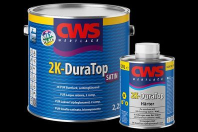 CWS Wertlack 2K-DuraTop Satin inkl. Härter 1 Liter weiß