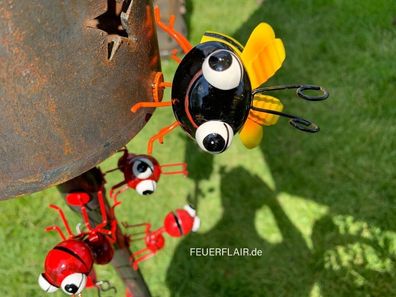 Biene aus Metall mit Magnet Magnetbiene 8 cm Deko Figur Gartendeko Kï¿½hlschrank