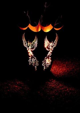 Feuerkorb Phönix Vogel aus der Asche Phoenix Feuertonne Edelrost Feuerflair