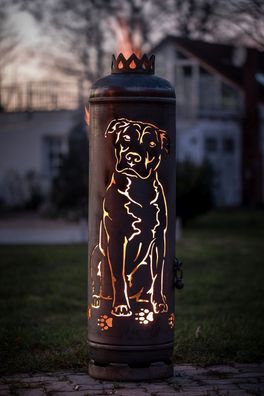 Feuerstelle American Staffordshire Terrier Hunde Feuertonne Gartenofen