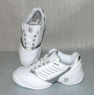 K-Swiss Surpass 9160155 Damen Schuhe Freizeit Sneakers Boots True Weiß Silb 41,5