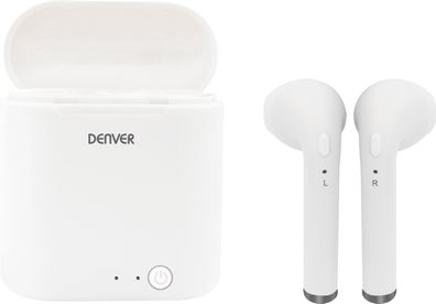 Denver TWQ-40 Wireless In-Ear-Kopfhörer Bluetooth + Qi Ladefunktion weiß
