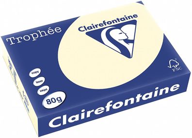 Clairefontaine 1871C Druckerpapier Trophée Creme / Sand, für alle Laserdrucker, ...