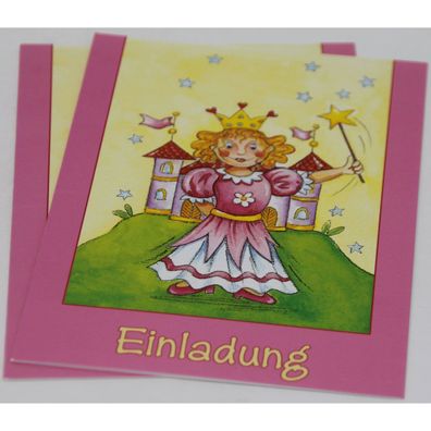 Einladungskarten Motiv Kinder Prinzessin 5 Karten und 5 Kuverts