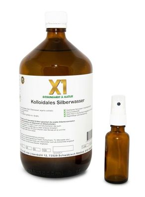 Kolloidales Silberwasser 50 ppm 1000ml mit Herstelldatum! + Made in Germany