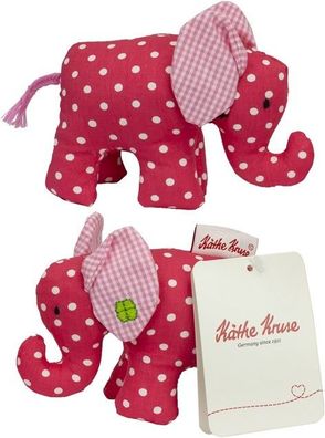 Käthe Kruse 78356 Rassel Elefant Stofftier pink 12 cm Baby Spielzeug NEU