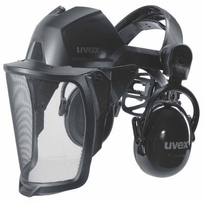 uvex Visier faceguard Gitter + Gehörschutz Schutzvisier Gesichtsschutz Helmvisier