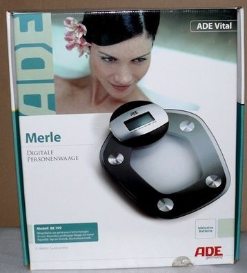 ADE Vital LCD BA709 Merle Glas Körperwaage Wellness Fitness Waage Deckel fehlt