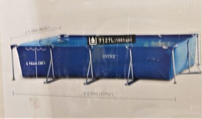 Intex Rectangular Frame Pool - Aufstellpool - Blau, 450 x 220 x 84 cm * A