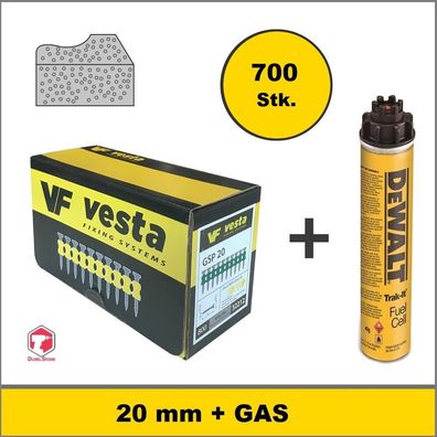 Vesta C5-20 MM Nägel + Gas, Kompatibel für; (Würth DIGA CS-2], (DeWalt C5 ], ...