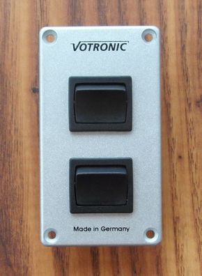 Schalter 2er Panel silber, Votronic für 12 V 801304r NEU