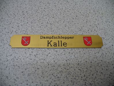 Kleines Namensschild für Modellständer - Schlepper Kalle