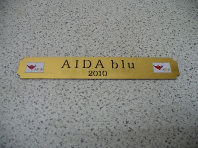 Kleines Namensschild für Modellständer - AIDA blu