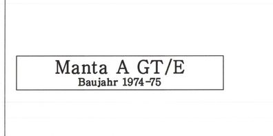 Kleines Namensschild für Modellständer - OPEL Manta A GT/ E