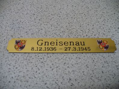 Kleines Namensschild für Modellständer - Gneisenau