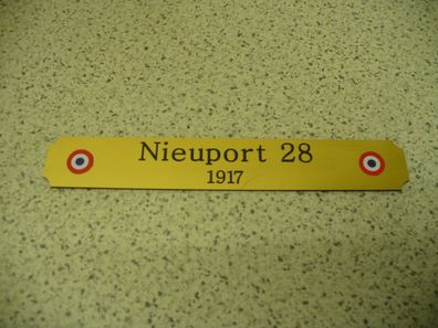 Kleines Namensschild für Modellständer - Nieuport 28