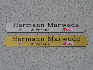 Kleines Namensschild für Modellständer - Hermann Marwede