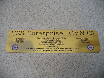 Hohes Namensschild mit zusätzlichen Daten für Modellständer - USS Enterprise