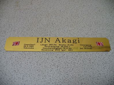 Namensschild für Modellständer mit Daten - IJN Akagi