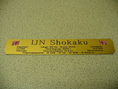 Namensschild für Modellständer mit Daten - IJN Shokaku