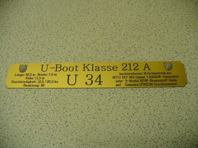 Namensschild für Modellständer mit Daten - Klasse 212A U34