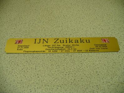 Namensschild für Modellständer mit Daten - IJN Zuikaku