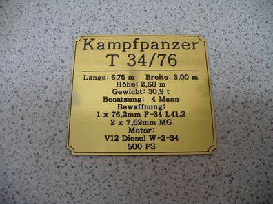 Namensschild für Modellständer oder Diorama - T 34/76