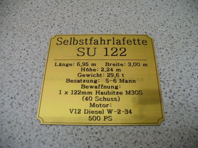 Namensschild für Modellständer oder Diorama - SU 122