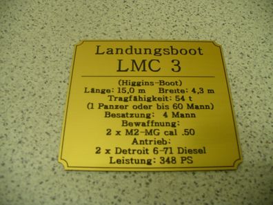 Namensschild für Modellständer oder Diorama - LMC 3 Landungsboot