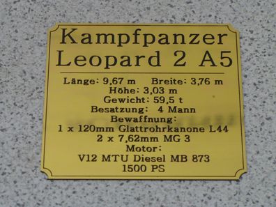 Namensschild für Modellständer oder Diorama - Leopard 2 A5