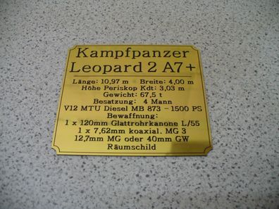 Namensschild für Modellständer oder Diorama - Leopard 2 A7+