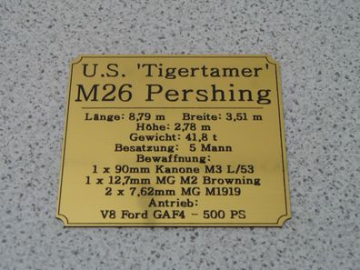 Namensschild für Modellständer oder Diorama - M26 Pershing