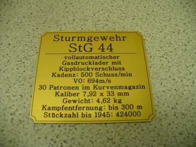 Namensschild für Modellständer oder Diorama - Sturmgewehr StG 44