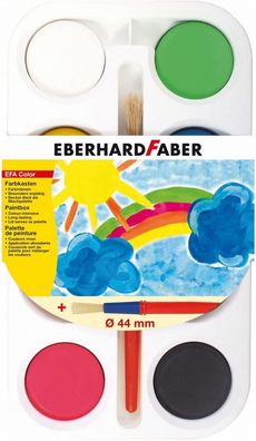 Eberhard Faber 577008 - EFA Color Farbkasten mit 8 Farbtabletten und Pinsel, Decke...