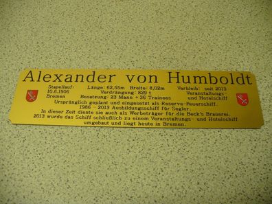 Hohes Namensschild mit zus. Daten für Modellständer - Alexander von Humboldt
