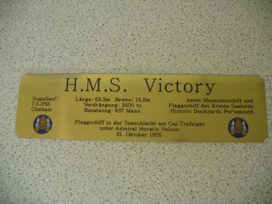 Hohes Namensschild mit zusätzlichen Daten für Modellständer - HMS Victory